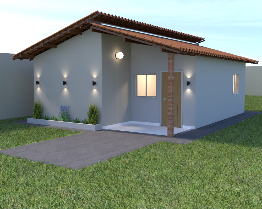 Fachada da Casa Açucena com telhado cerâmico aparente